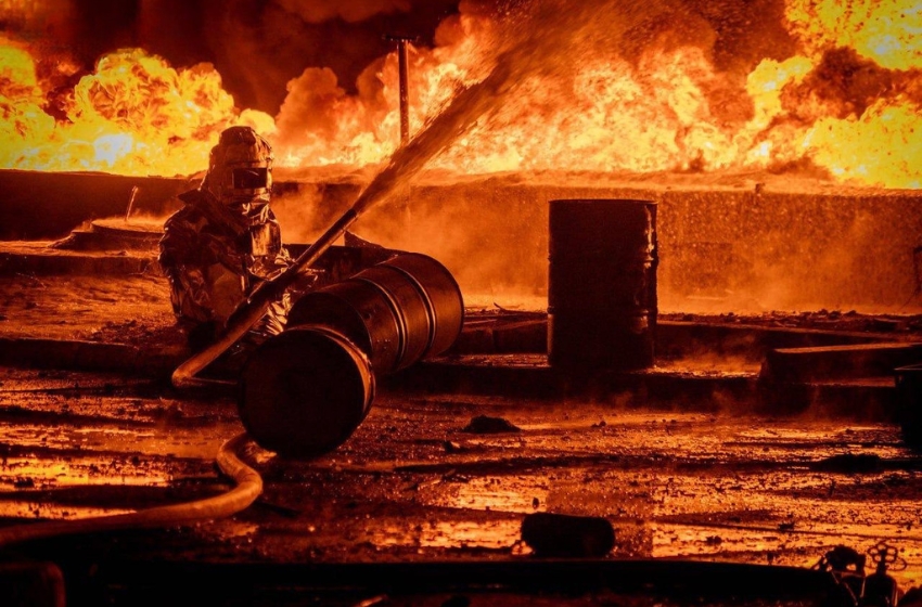 In the suburbs of Odessa, an energy facility caught fire as a result of a Russian drone attack