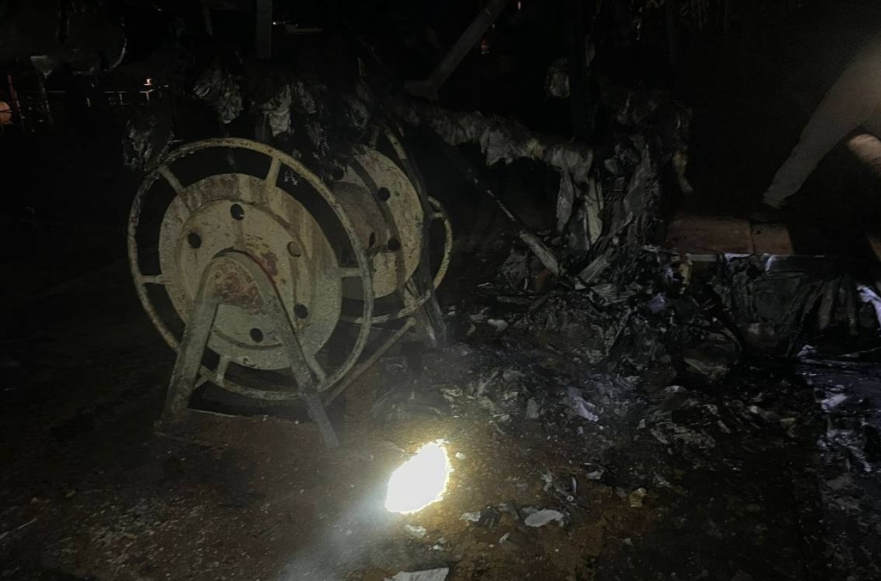 The Russians struck port infrastructure in the Odessa region, causing a fire