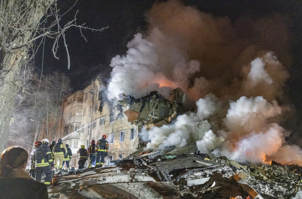 Russian missile strike on Kharkiv apartment block kills seven, including two children