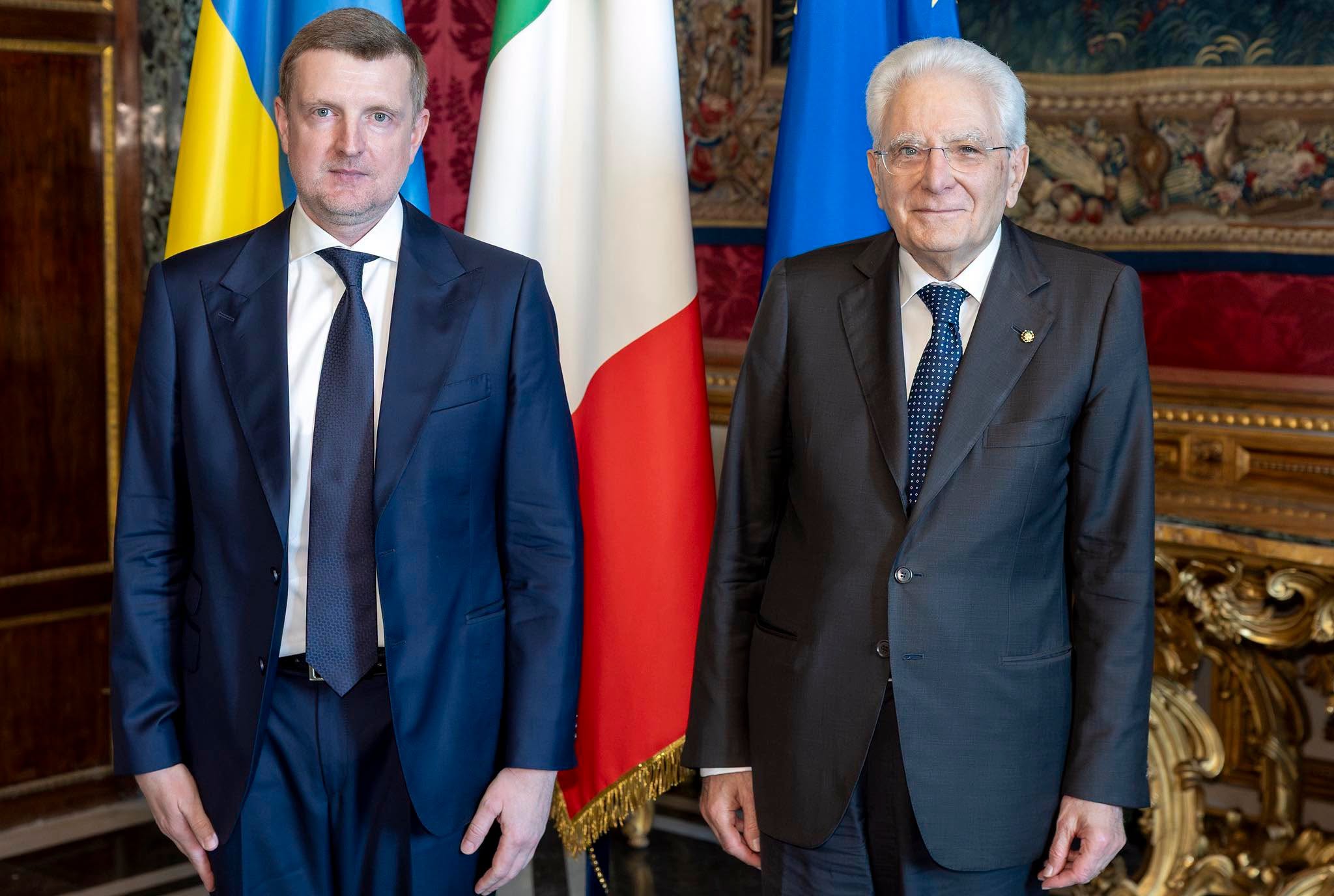 Ukraine’s new Ambassador to Italy presents credentials to President Mattarella