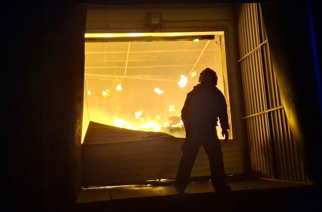 Russian strike sets supermarket warehouses ablaze in Odessa region